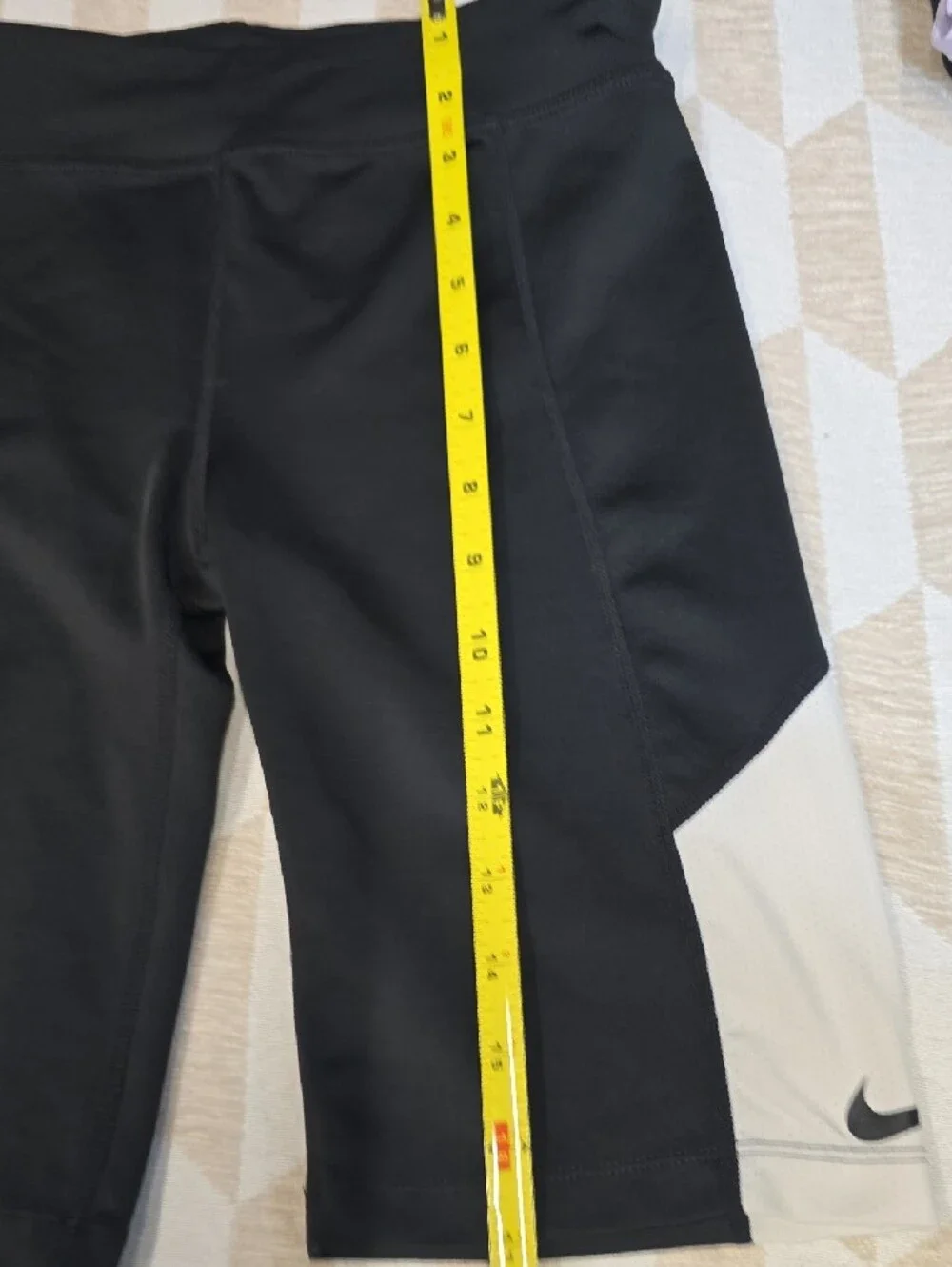Nike Kids Black and Cream Bike Shorts